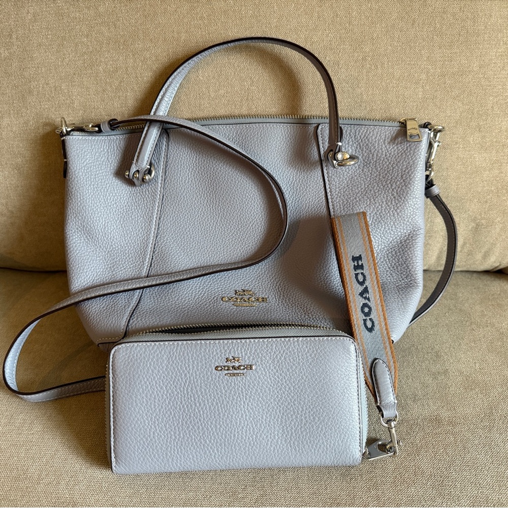 Coach C6229 Kasey Satchel Shoulder Crossbody & Matching Long Zip Around Wallet